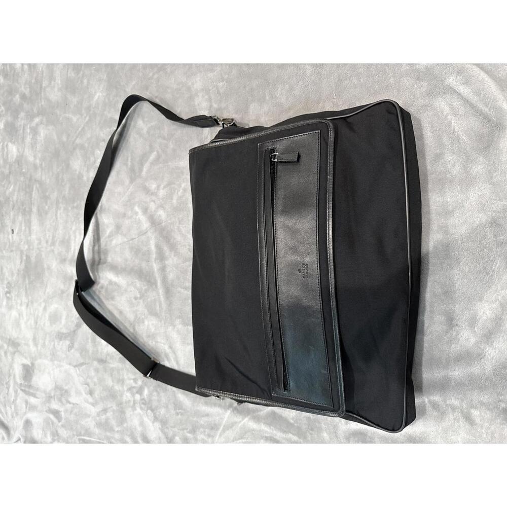 Gucci Black Nylon and Leather Messenger Bag